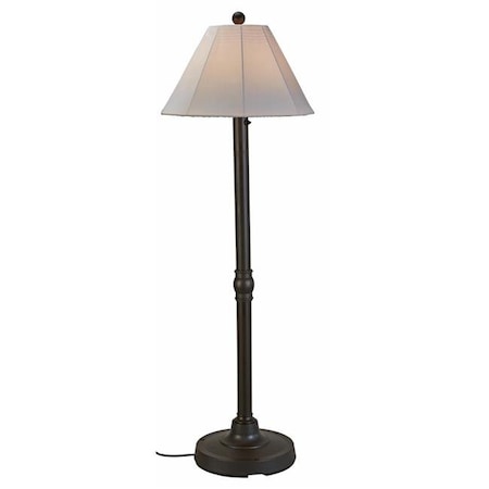 Patio Living Patio Living Concepts 56097 60 x2 in. Malibu Outdoor Floor Lamp with Bronze Resin Body & Natural Canvas Sunbrella Shade Cover 56097